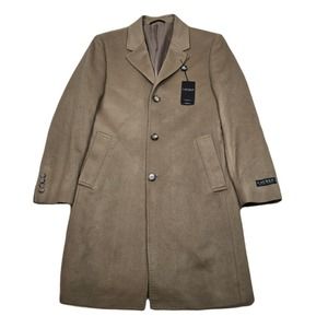 Lauren‎ Ralph Lauren Wool Cashmere Overcoat Mens Small 36S Camel Tan Topcoat